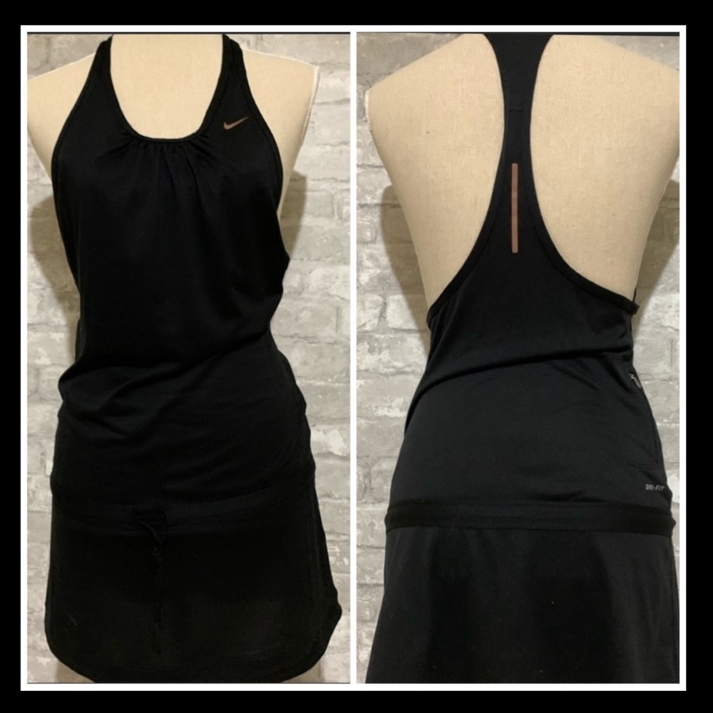 Nike racer back mini dress black